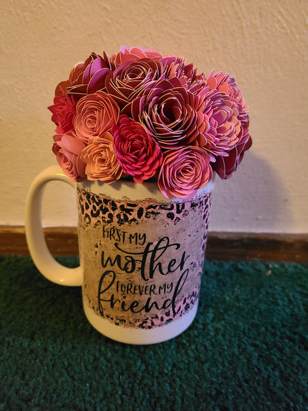 Mother's Day personalized mug with forever bouquet