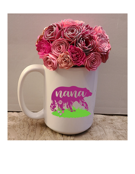 Mother's Day personalized mug with forever bouquet